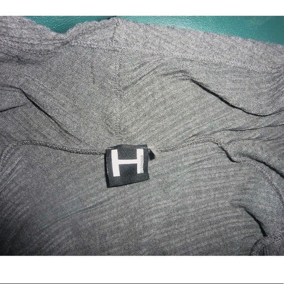H By Bordeaux Grey Mix Rib Cozy waterfall Cardigan Long Sleeves Open front  S - Picture 6 of 6